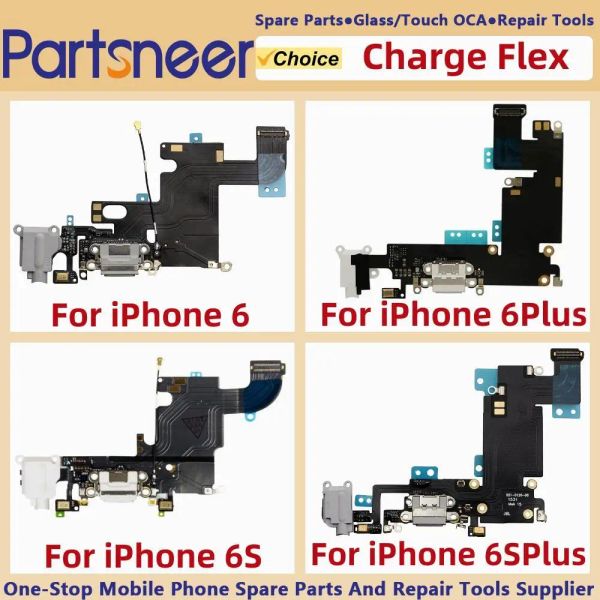 Compatible con iPhone 6/6Plus/6S/6Splus Charge Flex - Cable Flex de puerto de carga - Puerto de auriculares/micrófono/reemplazo de antena