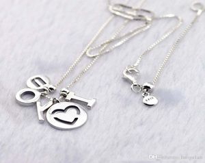 Compatibel met sieraden 925 Sterling Zilver I Love You Ketting Voor Vrouwen Originele Mode Hangers Bedels Sieraden2264769