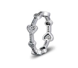 Compatible avec les bijoux anneaux argentés cœurs séduisants bagues avec CZ 100 925 Bijoux en argent sterling entier bricolage pour femmes93226593269904