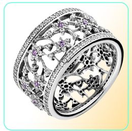 Compatible avec la bague de bijoux argent oublier moi pas des anneaux de cz clear violet 100% 925 bijoux en argent sterling entier bricolage pour femmes194d7328407