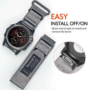 Compatible avec le bracelet de montre Quickfit en Nylon 20 22 26mm, bracelet de sport pour FenixForerunnerEPIX Instinct Tactix 240117