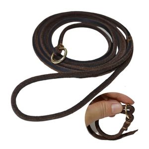 Competition training P Chain Dog Leash Slip Collar pet Walking Lead Real Leather Dog Rope puppy Traction For small Medium Dogs 231221