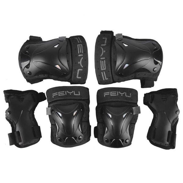 Completo 6 unids / set Patinaje sobre ruedas Protector Codo Rodilleras Niños Adultos Montar Monopatín Deportes de hielo Protector de muñeca Equipo protector Q0913