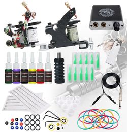 Kit complet de tatouage débutant 2 mitrailleuses encres Mini alimentation D30565260157