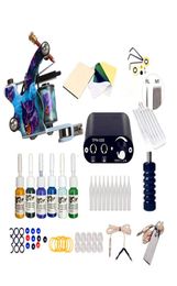 Kit complet de pistolet de tatouage pour débutant, alimentation électrique, encres, aiguilles, pistolets, petit ensemble de machines d'art corporel, BeautyMakeup7400761