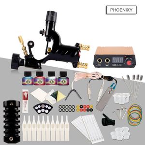 Kit de tatouage complet Kits de démarrage pour débutants Machines rotatives Pistolets 10 ensembles Aiguilles d'alimentation Encre supérieure