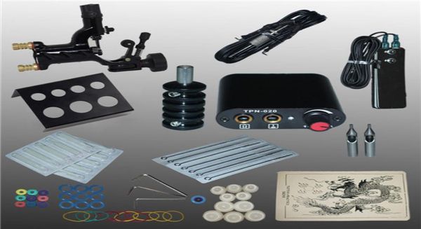 Kits de tatuaje completos, máquina de pistolas de tatuaje, máquina de tatuaje negra, fuente de alimentación, aguja desechable 11006351kitA6847233