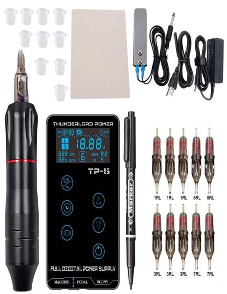 Kit de tatouage complet Kit LCD Tack Screen Power Tattoo Tattoo Machine Ensemble avec aiguille pour le tatouage Tattoiste débutant T200607880722