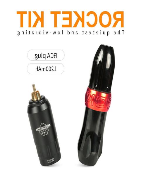 Kit complet de tatouage Kit professionnel Set Rocket I Tattoo stylo avec mini Connecteur RCA Alimentation sans fil RCA 2011129621141