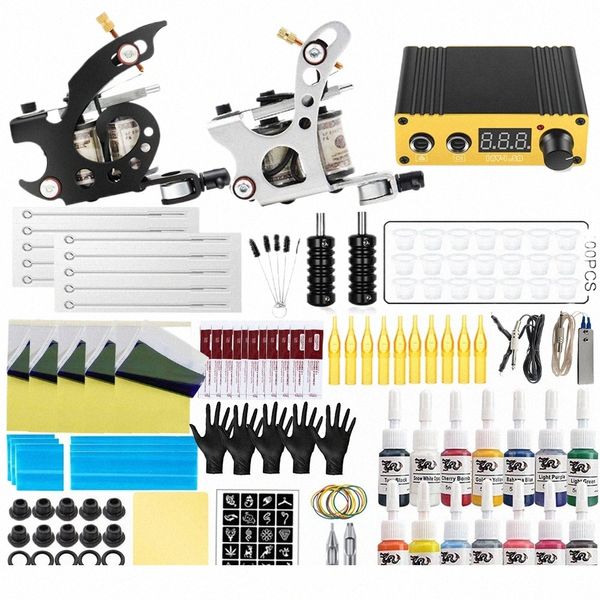 Alimentation complète de la machine à tatouer avec aiguilles de machine à bobine Accessoires d'encre pour tatouage Body Art Tool Maquillage permanent m8Y5 #