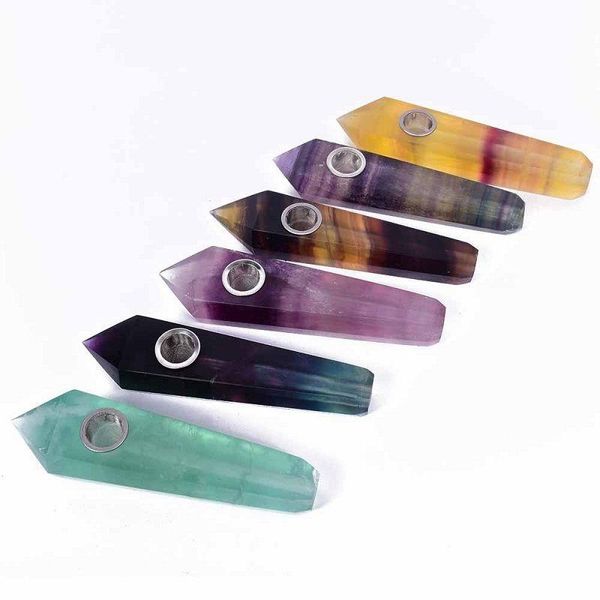 Variété complète Pipes à fumer en cristal de quartz naturel Baguette en pierre d'énergie Guérison Points de tour d'obélisque Pipe à tabac en pierres précieuses avec boîte-cadeau Ndxbo