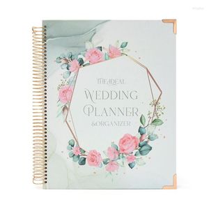 Planificateur de mariage complet livre organisateur à couverture rigide journal floral cadeau de fiançailles pour la future mariée