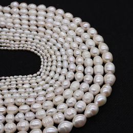 Composants 100% perles d'eau douce naturelles perles en forme de riz blanc pour bijoux à bricoler soi-même femmes Bracelet collier bijoux accessoires taille 23mm34mm