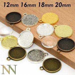 Componenten 100 X Ronde Bezel Instelling 12mm 16mm 18mm 20mm Hanger Lade Blank Base Gold Sier brons Koper Gunmetal voor Sieraden Maken