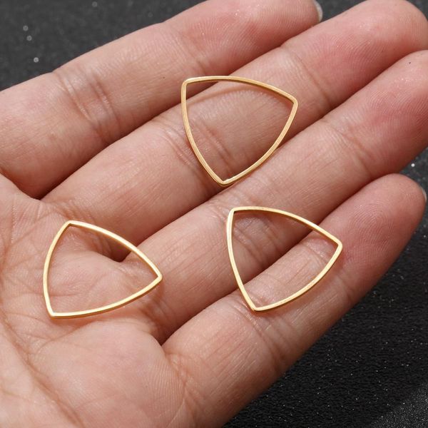 Composants 100cs/lot 20mm en acier inoxydable or Triangle anneaux cercles liens pour artisanat bricolage pendentif connecteurs collier boucle d'oreille fabrication