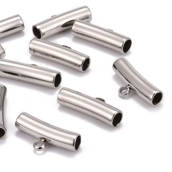 Composants 10pcs 304 Liens de support de tube en acier inoxydable Connecteurs de baies Connecteurs pour le collier de bracelet de fabrication de bijoux 9x17x5 mm: 2 mm