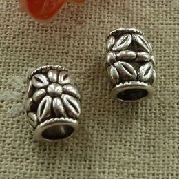 Componenten 135 stuks Tibetaanse zilveren bloemafstanders 10x8mm C2736 sieraden vinden ambacht