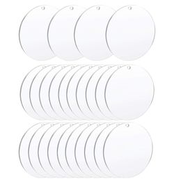 Composants 24pcs / set 4 in / 10 cm acryliques de trousseau blancs de cercles acryliques ornements de disque des blanc