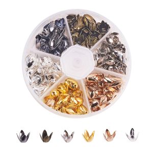 Componentes 300 piezas Flower Metal Spador Spacer Flat Bead Caps Capas de extremo para joyas de bricolaje que fabrican accesorios