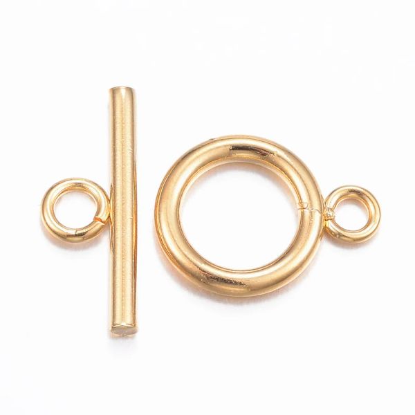Composants 50pcs 304 acier inoxydable OT fermoirs à bascule connecteur crochets couleur dorée pour la fabrication de bijoux bracelet à bricoler soi-même collier artisanat trouver