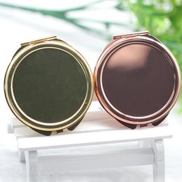 Composants 5pcs 50 mm argent / or / or rose miroir compact compact rond du métal maquillage miroir de poche pour le bricolage de fêtard féminin