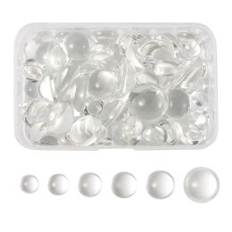 Componenten 80 stcs/doos transparante halfronde glazen cabochons voor doe -het -zelf sieraden maken bevindingen 12 mm/14 mm/16 mm/18 mm/20 mm/25 mm