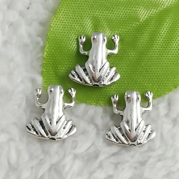 Composants livraison gratuite 312 pièces entretoises grenouille en argent Antique 12x12mm #4792