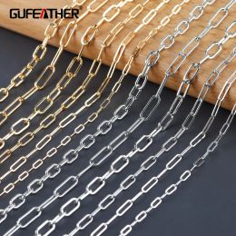 Componenten Gufeather C201, doe -het -zelfketen, passbereik, nikkelvrij, gouden rhodium verguld, koper, charme, doe -het -zelf -armband ketting, sieraden maken, 1 m/lot