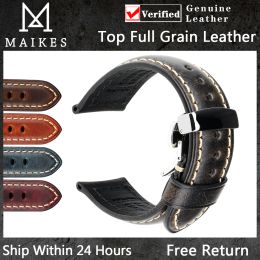 Composants Italian Full Grain Watch Watch Band Men's Vintage Watch Strap avec papillon Smart Watch Band pour Panerai
