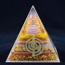 Composants Méditation Orgone Pyramide Crystal d'améthyste pour Bouddha Générateur d'énergie Orgonite Pyramides Reiki Guérison