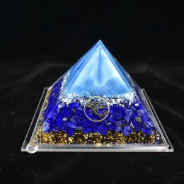 Composants Naturel Lapis Lazuli Orgonite Pyramide Oeil d'Horus Protection EMF Bijoux Énergie de Guérison Prière pour la Richesse Ornements en Résine