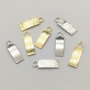 Composants Nouveauté !Pendentifs rectangulaires en laiton, 21x7mm, 100 pièces, breloque pour collier, boucles d'oreilles, pièces de bricolage, composants de résultats de bijoux