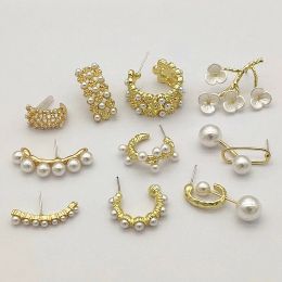 Composants NOUVEAUTÉ !Boucles d'oreilles en alliage de Zinc, 50 pièces, Imitation de perles, pour boucles d'oreilles faites à la main, pièces de bricolage, composants de résultats de bijoux