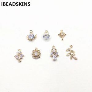 Componenten Nieuwe aankomst!7 koper met kubieke zirconia 50pcs charme/connectoren voor oorbellen accessoires, oorbelonderdelen, sieraden die doe -het -zelf maken