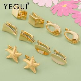 Composants Yegui M804, accessoires de bijoux, plaqué or 18K, 0,3 microns, charmes, fabriqués à la main, bijoux, boucles d'oreilles de bricolage, pince d'oreille, 10pcs / lot