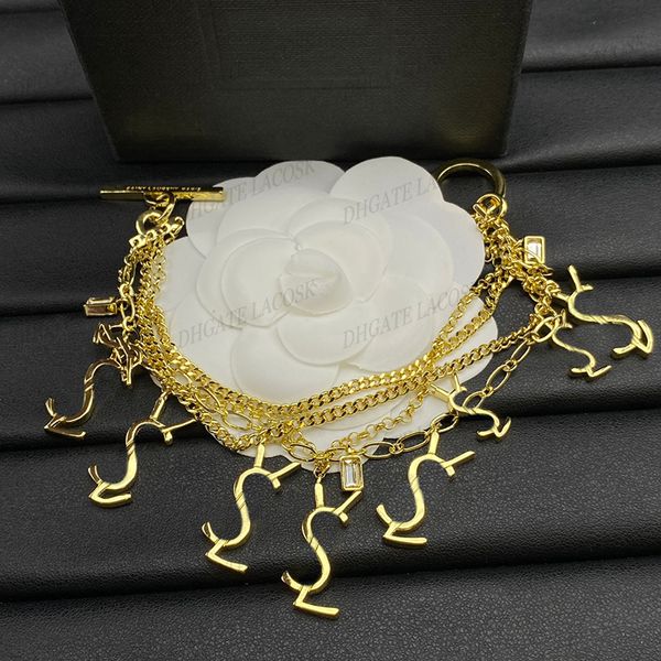 Bracelet composite pour femmes Designer Marque Lettre Chaîne de mode Multi-chaîne Combinaison Bracelets Filles Cadeau d'anniversaire Bijoux de fête de fiançailles