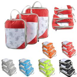 Samendrukbare Opbergtas Set Driedelige Compressie Verpakking Kubus Reisbagage Organizer Opvouwbare Reistas Organizer 220521