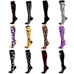 Chaussettes de compression pour femmes et hommes Nylon Leg Support Outdoor Bas Halloween Happy Funny Sock Wholesale