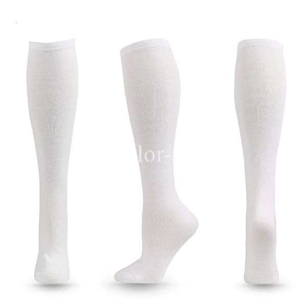 Chaussettes de compression Chaussettes hautes longues Couleur unie JK Femme Chaussettes Noir Blanc Chaussettes Lolita Mode Kawaii Cosplay Bas sexy 240322