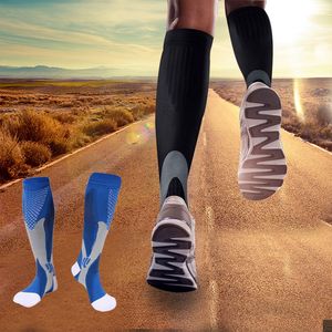 Chaussettes de compression hommes femmes soutien des jambes anti-fatigue soulagement de la douleur chaussettes de compression extensibles respirantes pour le sport course à pied football cyclisme