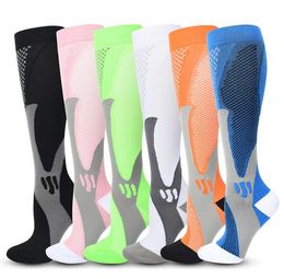 Chaussettes de Compression en Nylon, bas d'allaitement médical, spécialisés dans le cyclisme en plein air, chaussettes de sport respirantes à séchage rapide pour adultes