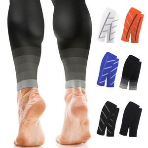 Compressie sportsokken kalfsondersteuning Assisteert Night Running Nylon Leggings Slim Sock Men Outdoor Running Long Drukkousen