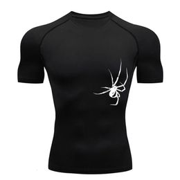 Compresión Camisa blanca Hombres Camiseta de manga corta Camiseta de gimnasio Entrenamiento de gimnasio Rápido Deportes Deportivos Deportes Sportswear Summer Summer Wear S-4XL240416