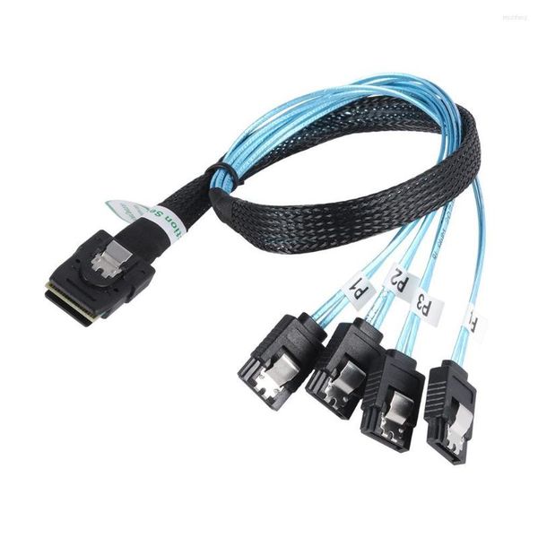 Cables de computadora 0,5 M/0,7 M/1M SAS SATA Cable 36Pin SFF-8087 macho a 4 7Pin adaptador divisor Mini 4i SFF8087 36P 7P