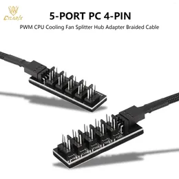 Cables de computadora 1 a 5 vías PWM Fan Hub 4 pines divisor CPU refrigeración PIN/3PIN Cable de alimentación refrigerador de escritorio ventiladores