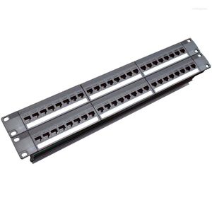 Computerkabels 19inch 1U kastrek Pass-through 24 Port Cat6 Patch Paneel RJ45 Kabeladapter Keystone Jack Modulair frame