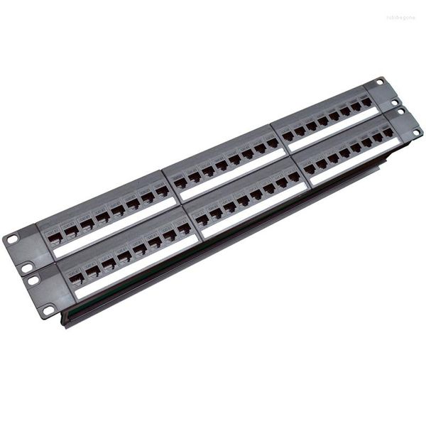 Cavi per computer 19 pollici 1U Cabinet Rack Pass-Through 24 porte CAT6 Patch Panel Cavo RJ45 Adattatore Keystone Jack Telaio modulare