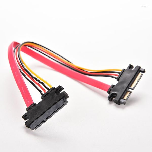 Cables de computadora 1PC 30cm 22Pin SATA Cable macho a hembra 7 15 Pin Serial ATA Data Power Combo Extension Connector Conterver