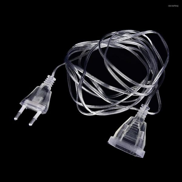 Cables de computadora 1pc 3M extensor Cable transparente enchufe de la UE/enchufe de EE. UU. para LED cadena luces de Navidad jardín hogar guirnalda decoración de fiesta