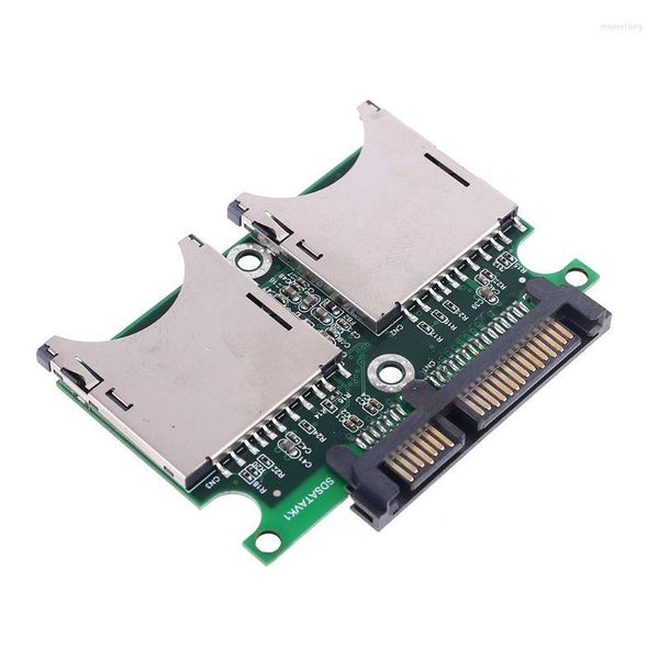 Câbles d'ordinateur 2 ports double SD SDHC MMC RAID vers SATA adaptateur convertisseur avec boîtier pour toute carte de capacité vente au détail